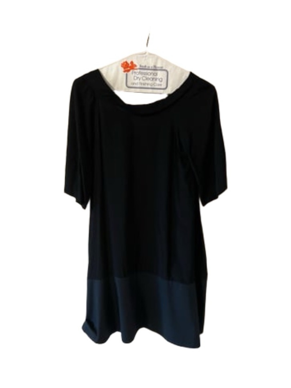 Vintage Marni Black Short-Sleeve Relaxed Shift Dress Minimal IT 40 S viscose EUC